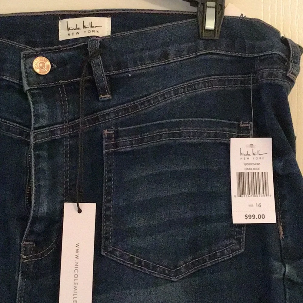 Nicole Miller Women's Flare Blue Jeans - Picture 2 of 5